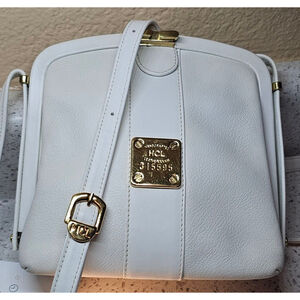 GUC VINTAGE STRUCTURED HCL West Germany White Leather Crossbody Purse